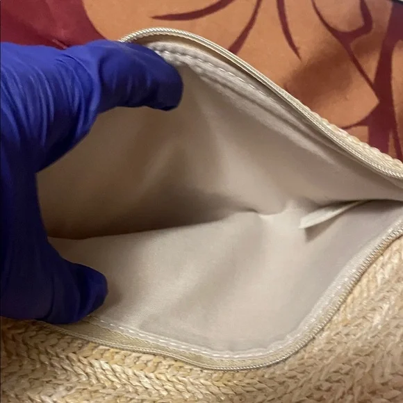 Dior Tan Woven Clutch with Pearl Accent - Picture 10 of 17